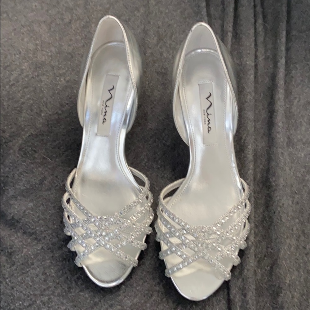 Silver dress shoes